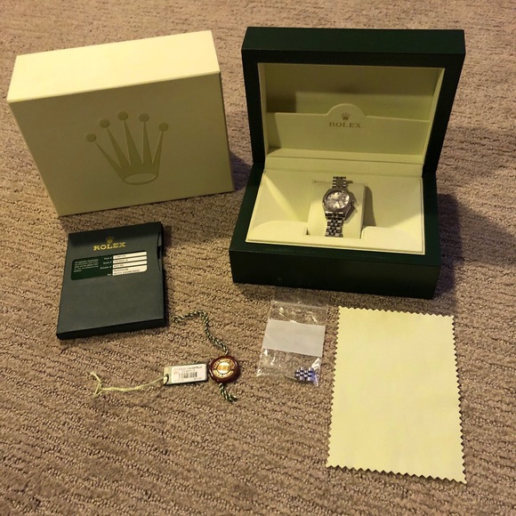 Rolex Accessories - Ladies Rolex Datejust Rhodium Grey Diamond Dial